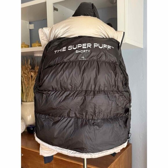 Aritzia The Super Puff Shorty Liquid Shine Birch Down Cropped Puffer Jacket XS - Picture 7 of 9